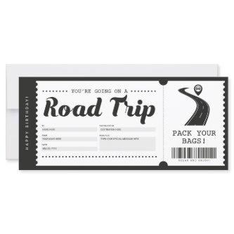 Surprise Road Trip Ticket Gift Voucher Certificate