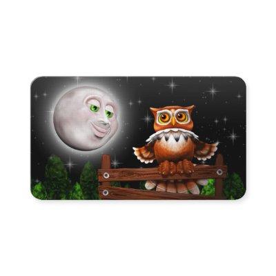 Surreal Owl and Moon Business_cards