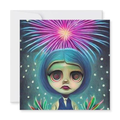 Surreal Pop Purple Fireworks Doll
