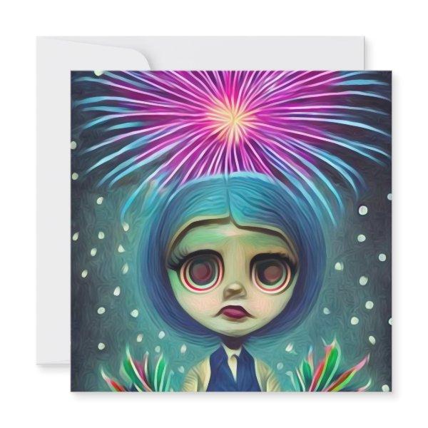 Surreal Pop Purple Fireworks Doll