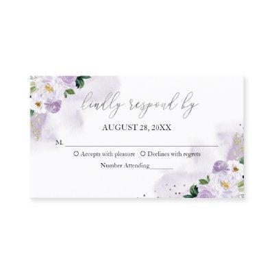 Sweet 16 Purple Watercolor Floral RSVP Enclosure