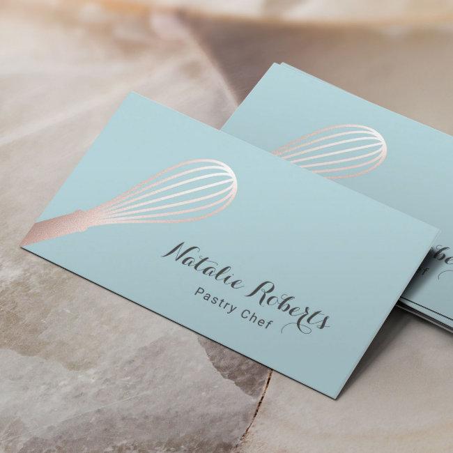 Sweet Bakery Rose Gold Whisk Mint Pastry Chef