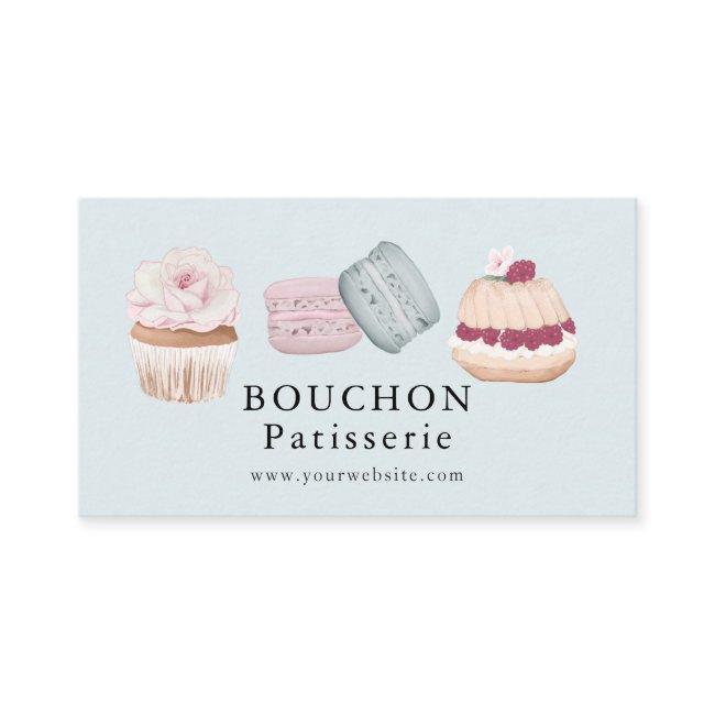 Sweet Cake Macaron Cupcake White Bakery Blue