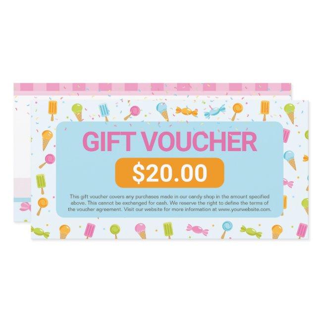 Sweet Candy Shop Gift Voucher Certificate