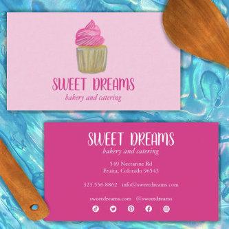 Sweet Cupcake Catering Bakery Charming Pink Social