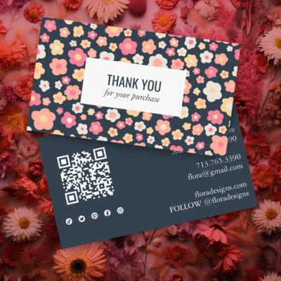 Sweet Daisies Floral QR Code Social Icon Thank You