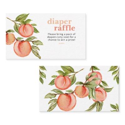 Sweet Peach Baby Shower Diaper Raffle Card