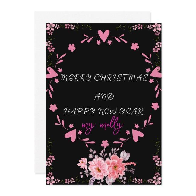 sweet pink and black christmas new year  holiday c
