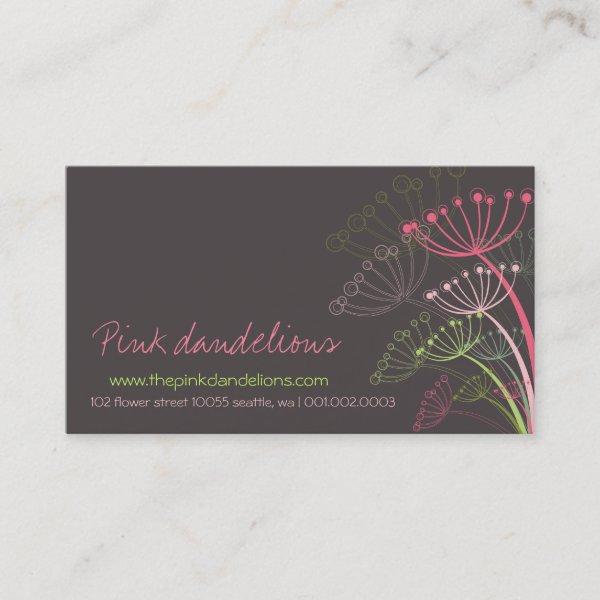 Sweet Pink Dandelion Flowers Modern Elegant Chic