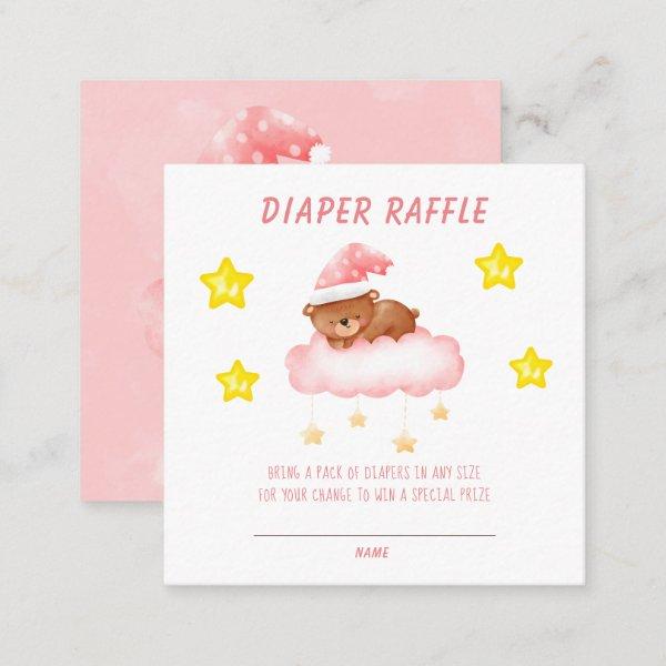 Sweet Teddy Bear Diaper Raffle Baby Shower Square Square