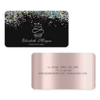 Sweets Cupcake Colorful Confetti, Black