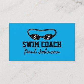 Swim coach goggles logo  template