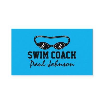 Swim coach goggles logo  template