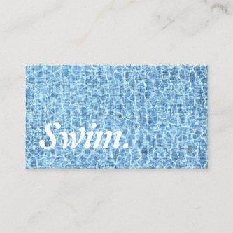 Swim Instructor Blue Water Typography