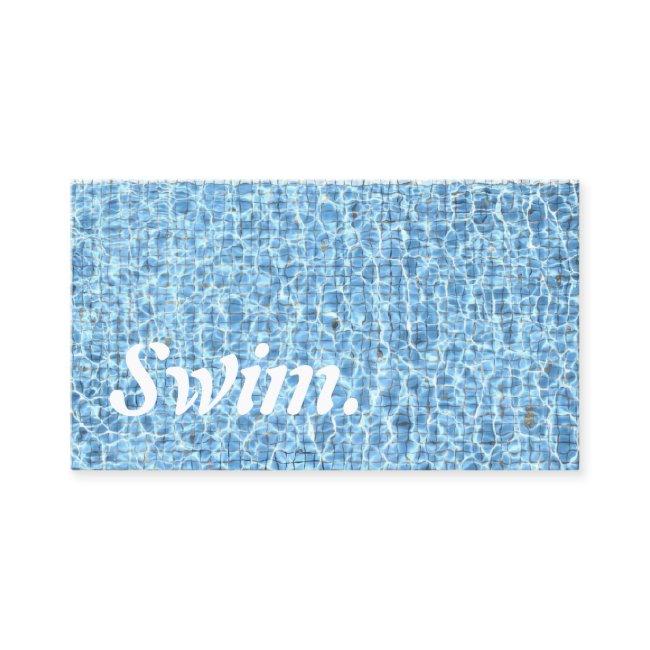 Swim Instructor Blue Water Typography