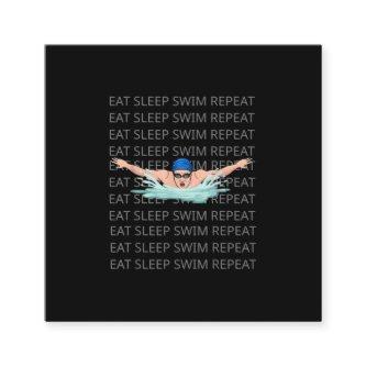 Swimmer Swim Love Funny Swimming Boy Sport Square