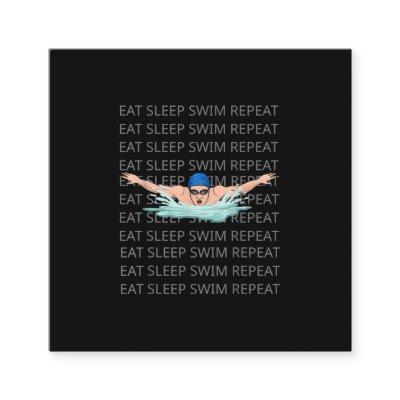 Swimmer Swim Love Funny Swimming Boy Sport Square