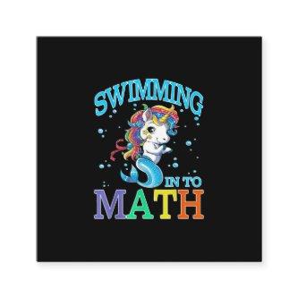 Swimming Into Math Unicorn Mermaid T-Shirt Square