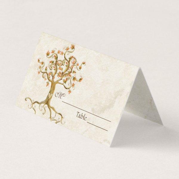 Swirl Tree Roots Antiqued Parchment Table Number