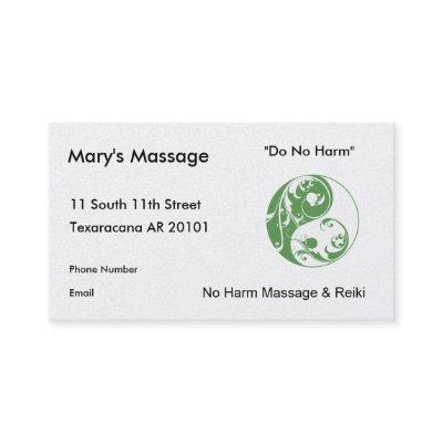 Swirling Yinyang Symbol (green) Appointment Card