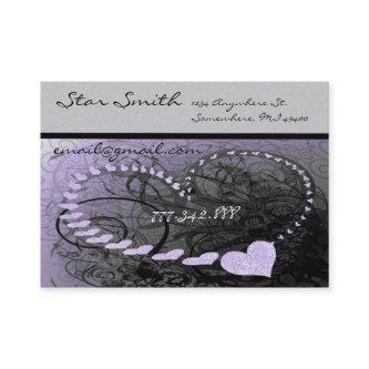 Swirly Heart Business Lavender