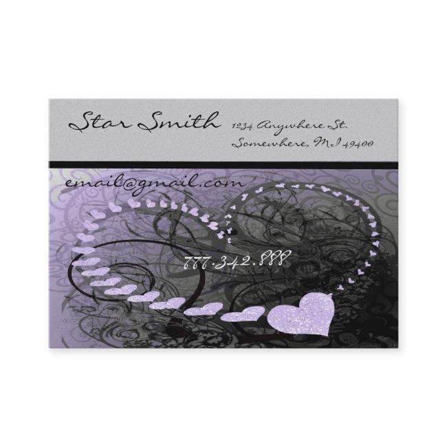 Swirly Heart Business Lavender