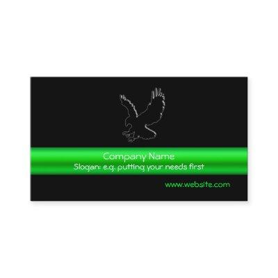 Swooping Black Eagle on black, green chrome-look