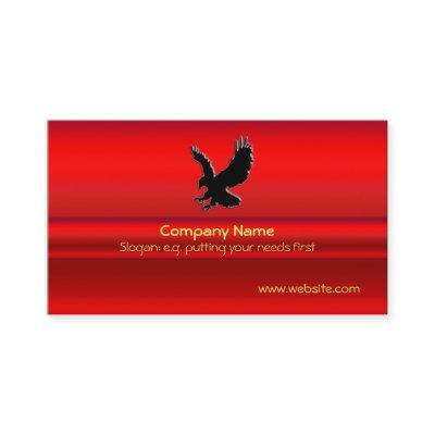 Swooping Black Eagle on red chrome-look effect