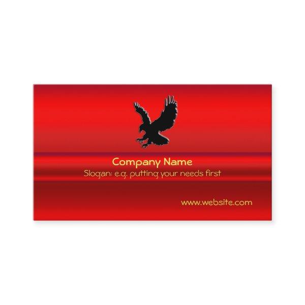 Swooping Black Eagle on red chrome-look effect