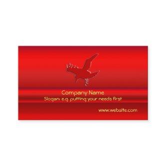 Swooping Red Raven on red metallic-look effect