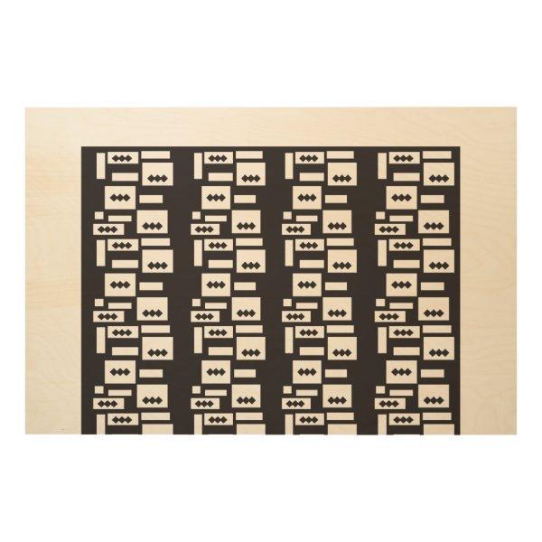 Symmetrical white geometric design with crisp, cle wood wall art