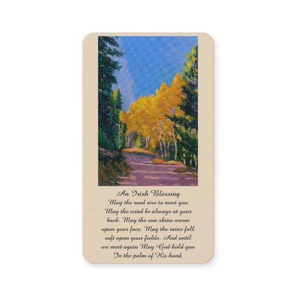 Sympathy Memorial Irish Blessing Prayer Card