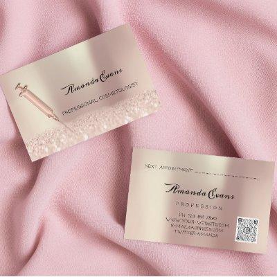 Syringe Rose B12 Botox Injections Cosmetologist Appointment Card