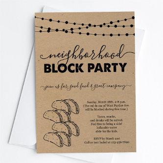 Taco Neighborhood Block Party Invitation