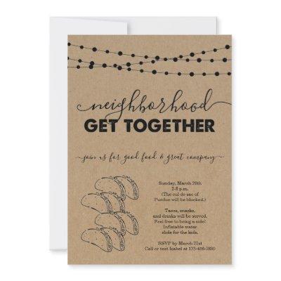 Taco Neighborhood Get Together Invitation