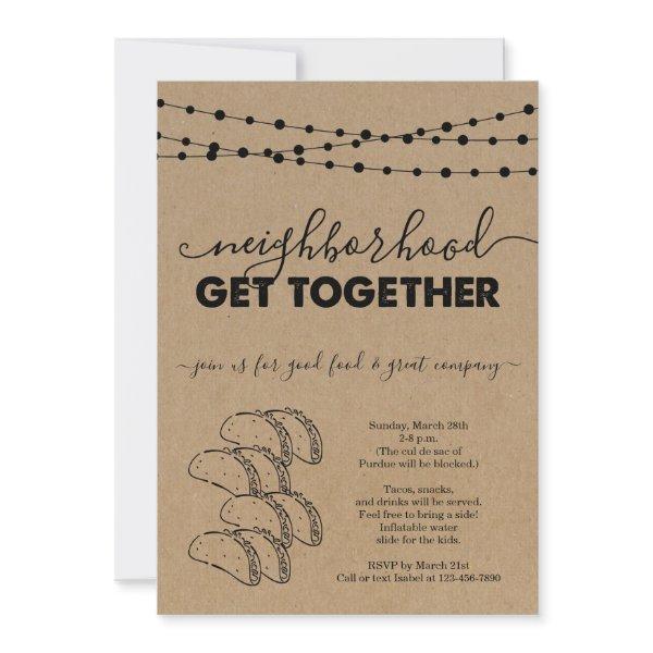 Taco Neighborhood Get Together Invitation