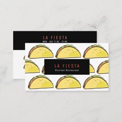 Taco Pattern Simple & Modern White Loyalty Card