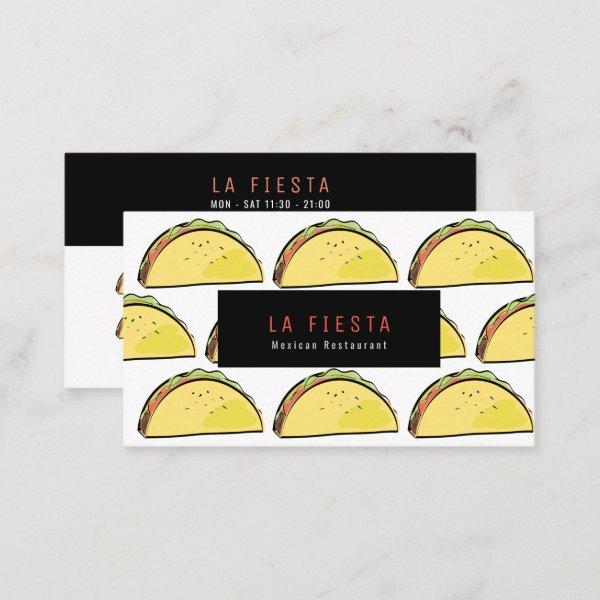 Taco Pattern Simple & Modern White Loyalty Card