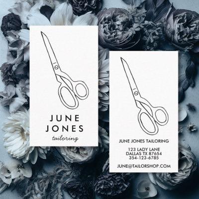 Tailor Fabric Scissors Chic Minimal CUSTOM Busines