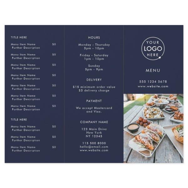Takeout | Navy Blue Restaurant Photo Takeaway Menu