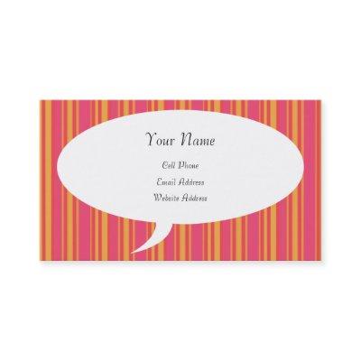 Talking About Me Striped Profile Card