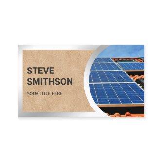 Tan Leather Steel Rooftop Solar Panels