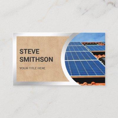 Tan Leather Steel Rooftop Solar Panels