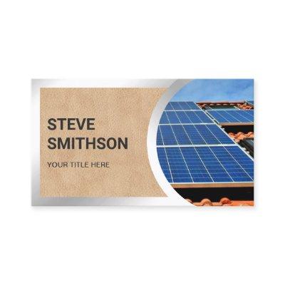 Tan Leather Steel Rooftop Solar Panels