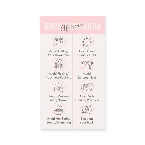 Tan Pink Brow Lamination Aftercare Advices