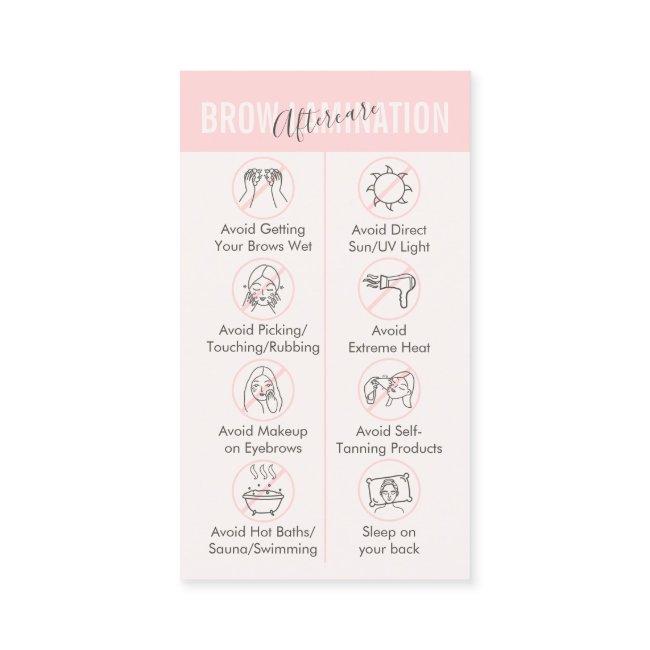 Tan Pink Brow Lamination Aftercare Advices