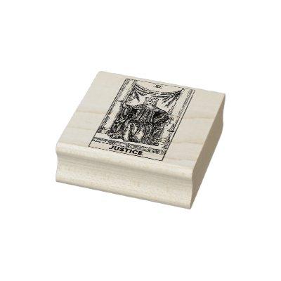 Tarot Card: Justice: Personalized Text Rubber Stamp