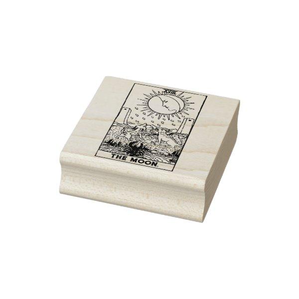 Tarot Card: The Moon: Personalized Text Rubber Stamp