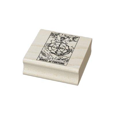 Tarot Card: Wheel of Fortune: Personalized Text Rubber Stamp