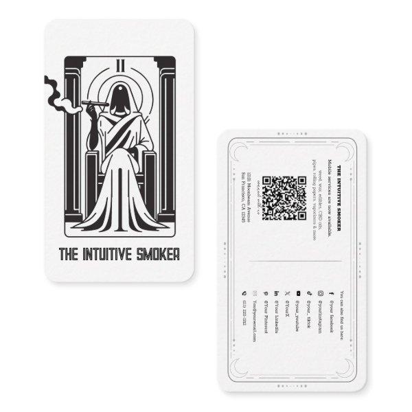 Tarot High Priestess Weed Smoking Social Media QR